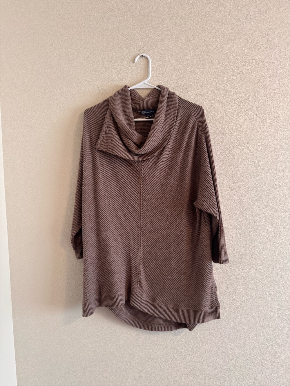 Democracy Cowl Neck Sweater - Taupe Brown